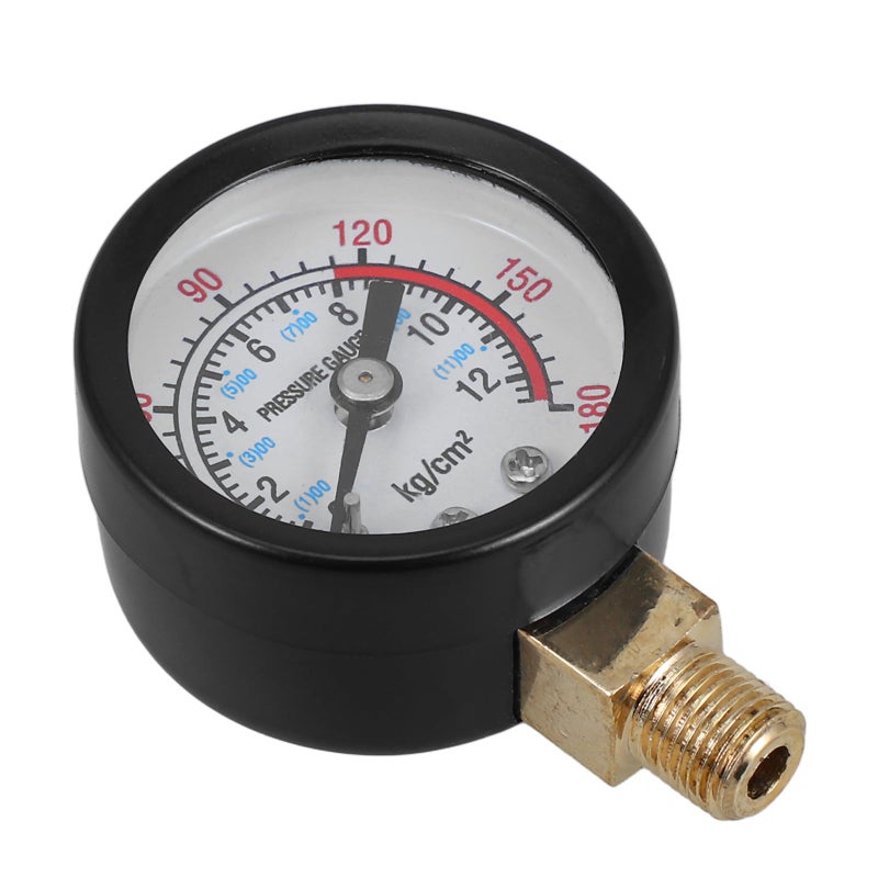 Brass Back Mount Air Pressure Gauge 0 12kg Waterproof For Pneumatic Tools HVAC - Image 2