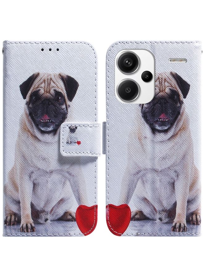 Case Cover For Xiaomi Redmi Note 13 Pro Plus 5G Coloured Drawing Flip Leather Phone Case Pug