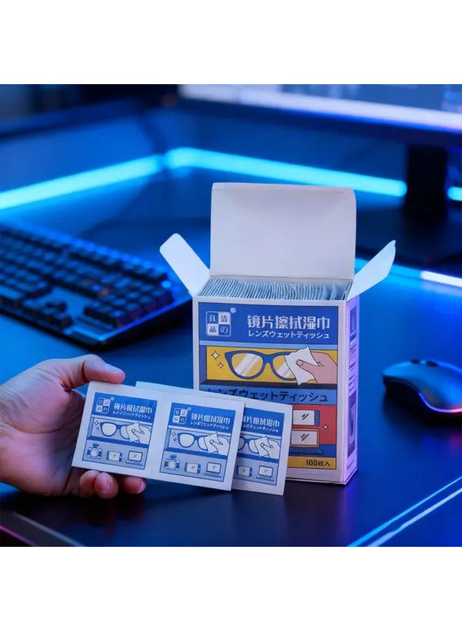 مناديل مبللة قابلة للتخلص منها ومحمولة 100 قطعة للتنظيف متعدد الأغراض لشاشة الهاتف - Image 2