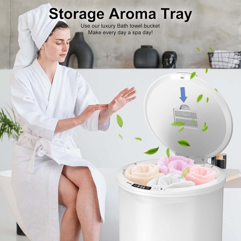 Trydow Ultra Large Capacity Towel Warmer Bucket, Rapid Heating with Timer, One-Button Digital Display Control, Safety Lock, Gifts for Him & Her, Auto Shut-Off, Fits 2 Large, Blankets, Bathrobes, PJ's - Image 3