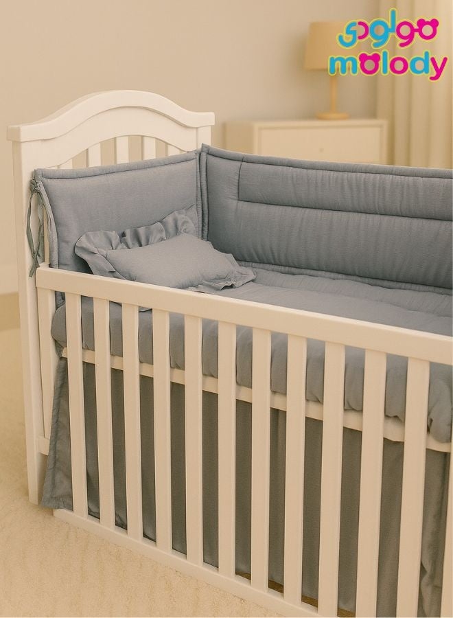 مولودي حاجز سرير أطفال مع مفرش كامل 7 قطع – حماية وأمان للمواليد – مقاس 120×60 - Image 3