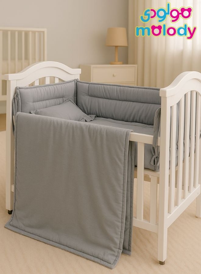 مولودي حاجز سرير أطفال مع مفرش كامل 7 قطع – حماية وأمان للمواليد – مقاس 120×60 - Image 1