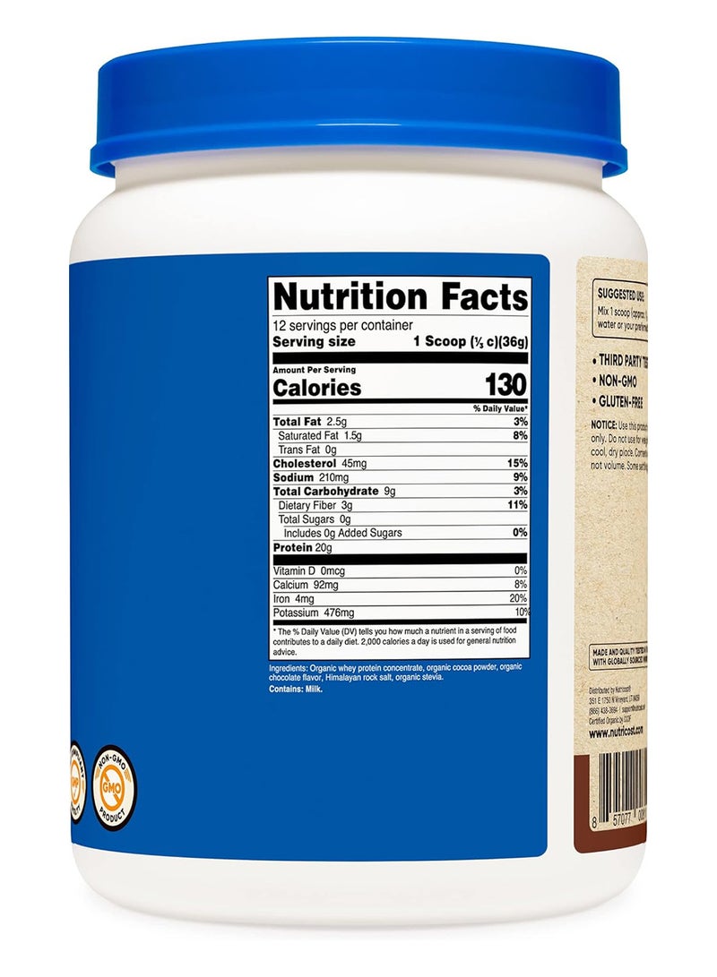 Nutricost Organic Whey Protein Powder Chocolate 1 Lb - Image 5