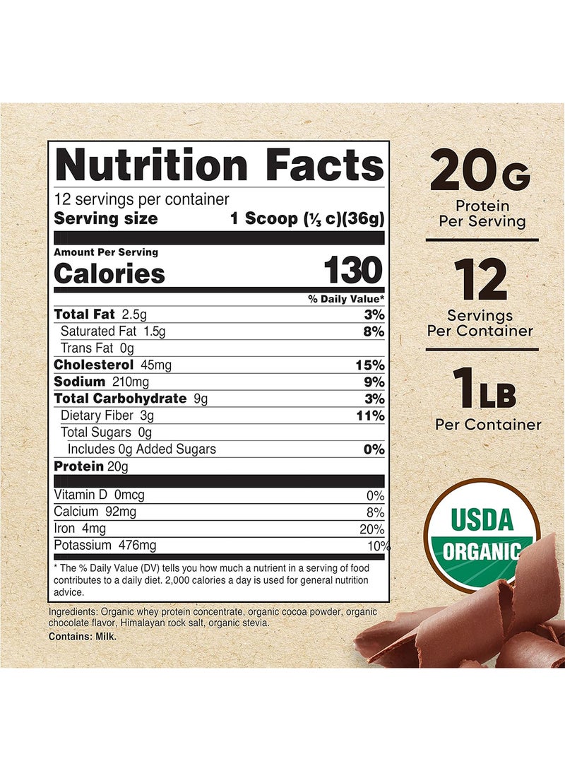 Nutricost Organic Whey Protein Powder Chocolate 1 Lb - Image 2