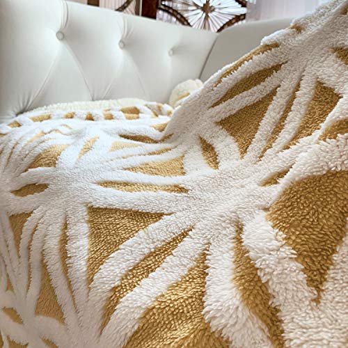 LOMAO Sherpa Fleece Blanket Fuzzy Soft Throw Blanket Dual Sided Blanket for Couch Sofa Bed (Yellow, 71''x80'') - Image 5