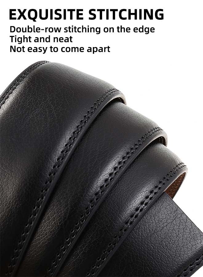 حزام رجالي مزود بسقاطة، حزام بديل بدون مشبك، بطول 35 مم فقط، قابل للاستبدال بإبزيم بطول 40 مم (أسود)