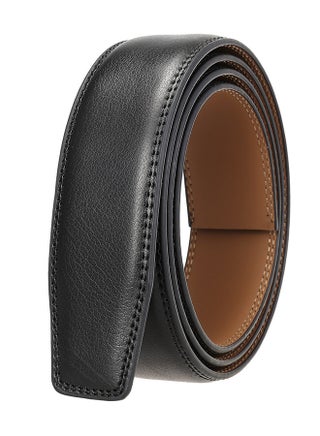 حزام رجالي مزود بسقاطة، حزام بديل بدون مشبك، بطول 35 مم فقط، قابل للاستبدال بإبزيم بطول 40 مم (أسود)