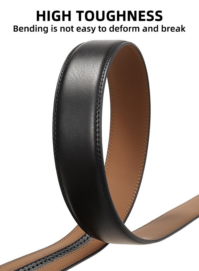 حزام رجالي مزود بسقاطة، حزام بديل بدون مشبك، بطول 35 مم فقط، قابل للاستبدال بإبزيم بطول 40 مم (أسود)