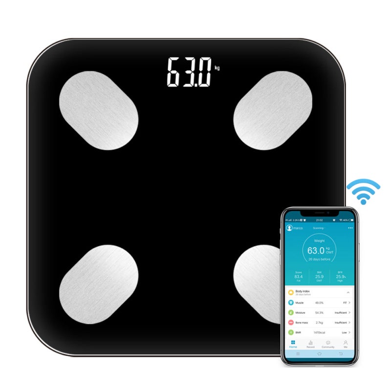 Smart Scale: High Precision 18 Body Data Analyzer - BT Mobile Sync Health Monitor for Family Fitness & Weight Management - Image 1