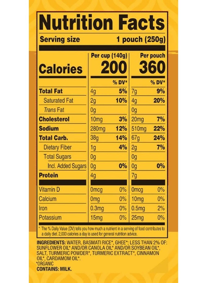 Tasty Bite TASTYBITE Organic Turmeric Rice, 8.8 OZ - Image 2