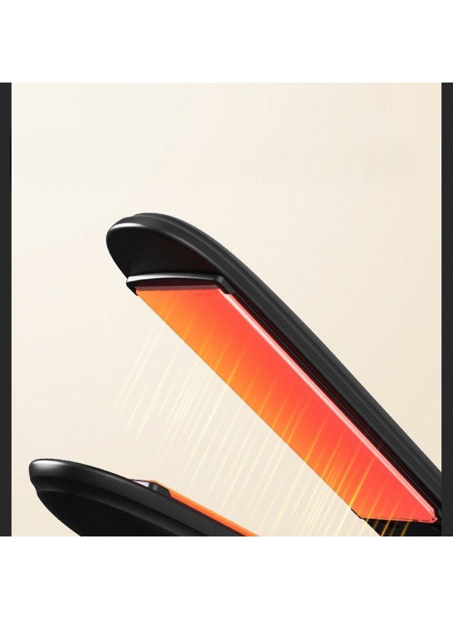 Kawkab 2-in-1 Ceramic Flat Iron & Curling Wand - 5 Heat Settings. Straightening iron and curling wand in one. Perfect for bangs styling. Dual-function 2-in-1 ceramic negative ion hair care. Ceramic essential oil hair care. Features heat-resistant silicone. Reduces frizz for shinier, smoother hair. - Image 4
