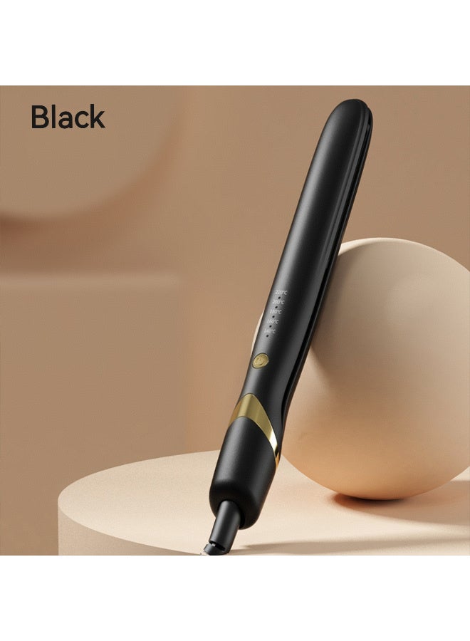 Kawkab 2-in-1 Ceramic Flat Iron & Curling Wand - 5 Heat Settings. Straightening iron and curling wand in one. Perfect for bangs styling. Dual-function 2-in-1 ceramic negative ion hair care. Ceramic essential oil hair care. Features heat-resistant silicone. Reduces frizz for shinier, smoother hair. - Image 1
