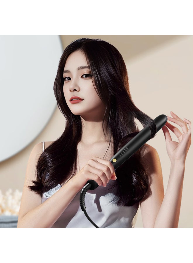 Kawkab 2-in-1 Ceramic Flat Iron & Curling Wand - 5 Heat Settings. Straightening iron and curling wand in one. Perfect for bangs styling. Dual-function 2-in-1 ceramic negative ion hair care. Ceramic essential oil hair care. Features heat-resistant silicone. Reduces frizz for shinier, smoother hair. - Image 3