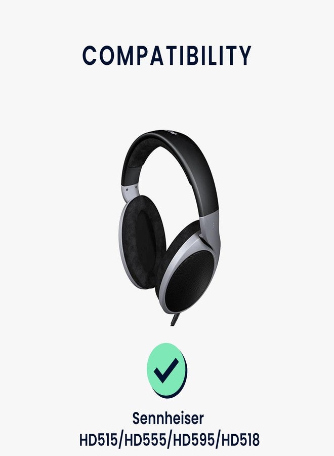 kwmobile وسادة أذن kwmobile 2X متوافقة مع Sennheiser HD515 / HD555 / HD595 / HD518 - وسادة استبدال من الفيلور لسماعات الرأس - بني - Image 2