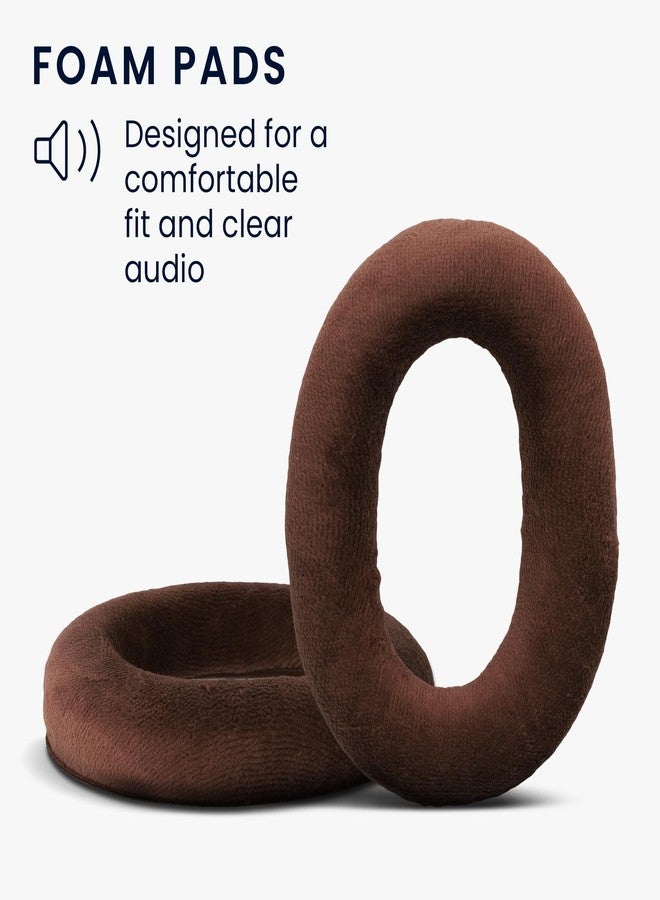 kwmobile وسادة أذن kwmobile 2X متوافقة مع Sennheiser HD515 / HD555 / HD595 / HD518 - وسادة استبدال من الفيلور لسماعات الرأس - بني - Image 3