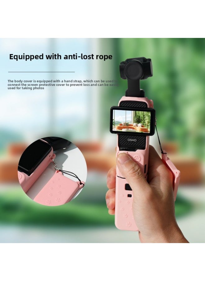 Generic Suitable For DJI Osmo Pocket3 Silicone Protective Case Ling Eye Pocket Gimbal Camera Dust-proof Drop-proof Cover Accessories-Body Color:Pocket 3 Liquid Silicone Protective Case Black  - Image 2