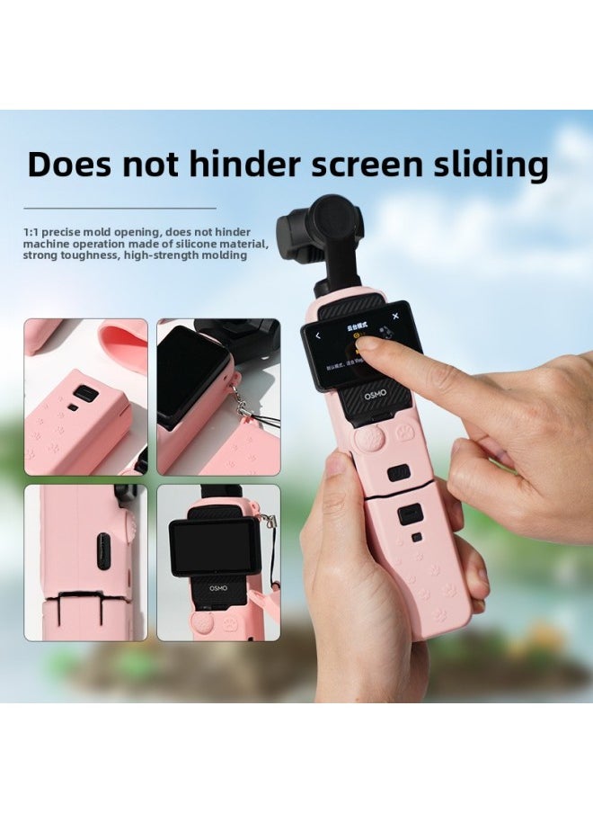 Generic Suitable For DJI Osmo Pocket3 Silicone Protective Case Ling Eye Pocket Gimbal Camera Dust-proof Drop-proof Cover Accessories-Body Color:Pocket 3 Liquid Silicone Protective Case Black  - Image 4