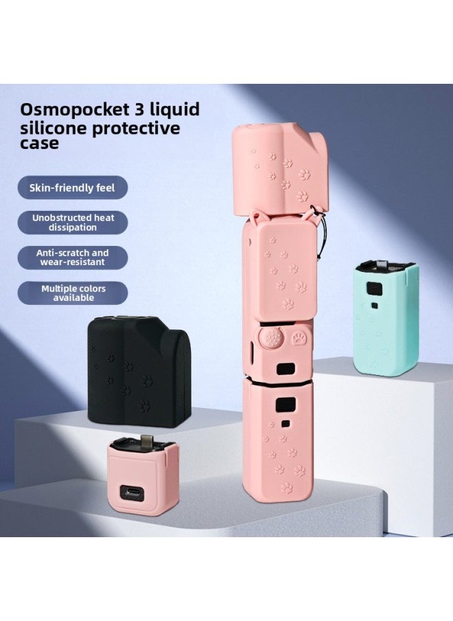 Generic Suitable For DJI Osmo Pocket3 Silicone Protective Case Ling Eye Pocket Gimbal Camera Dust-proof Drop-proof Cover Accessories-Body Color:Pocket 3 Liquid Silicone Protective Case Black  - Image 5