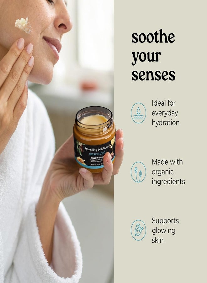 Healing Solutions - Beef Tallow and Honey Balm for Face (1.8oz, 100% Grass Fed/Grass Finished Beef Tallow with Manuka Honey for Skin, Made in USA, Unscented All Natural Moisturizing Skincare - Image 2