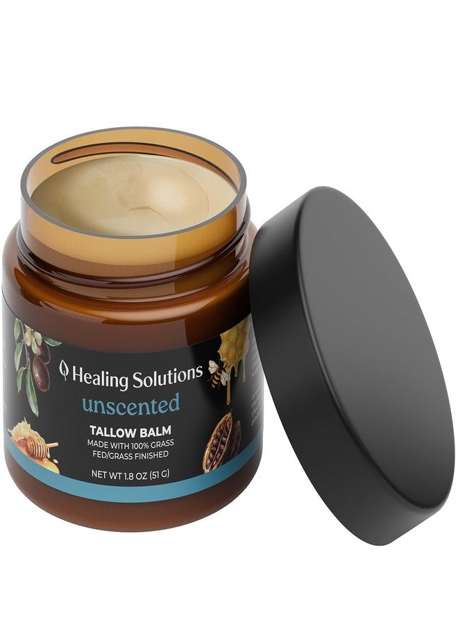 Healing Solutions - Beef Tallow and Honey Balm for Face (1.8oz, 100% Grass Fed/Grass Finished Beef Tallow with Manuka Honey for Skin, Made in USA, Unscented All Natural Moisturizing Skincare - Image 1