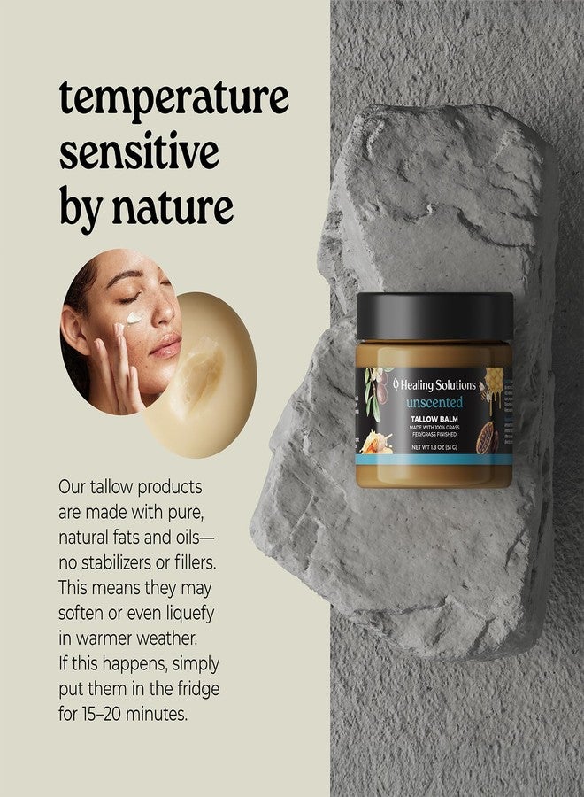 Healing Solutions - Beef Tallow and Honey Balm for Face (1.8oz, 100% Grass Fed/Grass Finished Beef Tallow with Manuka Honey for Skin, Made in USA, Unscented All Natural Moisturizing Skincare - Image 4