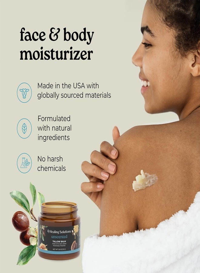 Healing Solutions - Beef Tallow and Honey Balm for Face (1.8oz, 100% Grass Fed/Grass Finished Beef Tallow with Manuka Honey for Skin, Made in USA, Unscented All Natural Moisturizing Skincare - Image 5