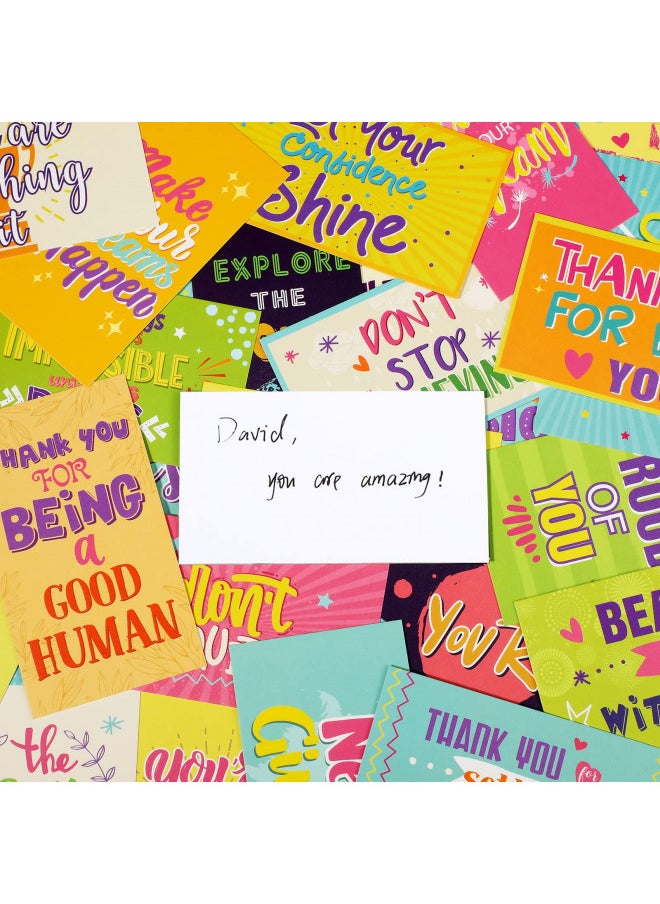Outus 120 Pcs Motivational Encouragement Quote Cards Inspirational Kindness Appreciation Gratitude Business Cards Encouragement Mini Note Cards for Student Kids Teachers, 30 Styles (Fresh Style)