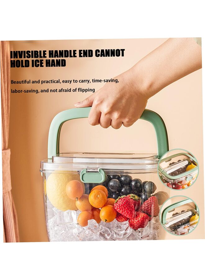 Portable 5L Clear Ice Cube Storage Bin with Lid & Tongs - Freezer-Safe Container for Camping, Parties, Bars  - Image 2