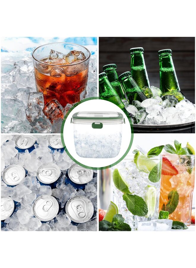 Portable 5L Clear Ice Cube Storage Bin with Lid & Tongs - Freezer-Safe Container for Camping, Parties, Bars  - Image 5