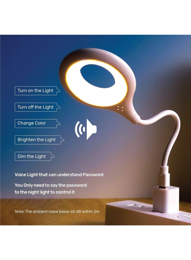 USB Voice Control Night Light,Smart Voice Controll LED Lamp, Bathroom, Hallway, Nursery, Kitchen, Car,Camping Tent, working |No APP Needed| Plug and use. - Image 3