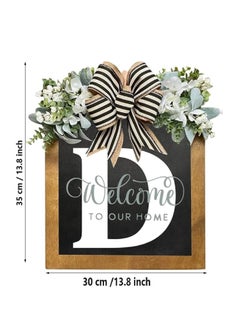 Y&D Welcome Sign Creative Bowknot Letter Wreath In Front Of The Door Outdoor Decoration Props For The Courtyard 30x35CM  - Image 2