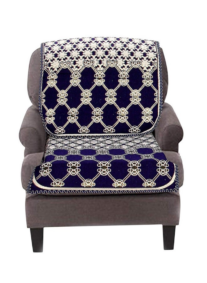 Nendle Cotton Abstract Sofa Covers Set of 3 Seater (Violet, 2 Long Pieces) - Image 2