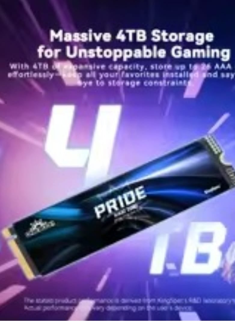 KingSpec KingSpec ONEBOOM PRIDE 1TB PCIe 4.0 NVMe SSD – Gen 4x4 M.2 2280 Internal Gaming Drive, 7400MB/s Max Speed, 2-Year Warranty  - Image 5