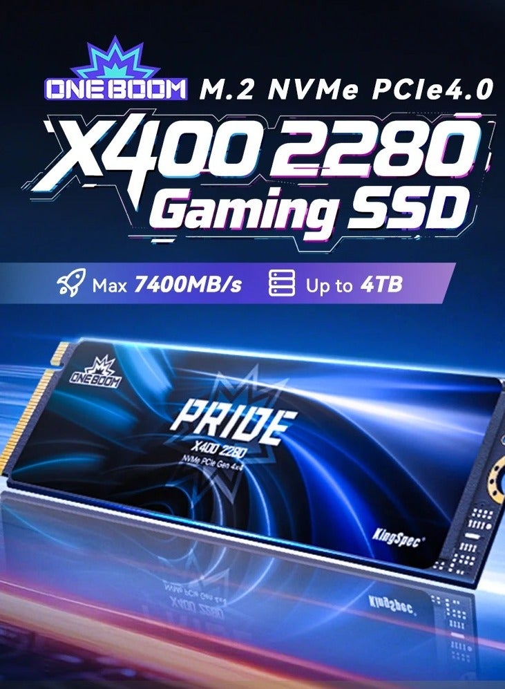 KingSpec KingSpec ONEBOOM PRIDE 1TB PCIe 4.0 NVMe SSD – Gen 4x4 M.2 2280 Internal Gaming Drive, 7400MB/s Max Speed, 2-Year Warranty  - Image 1