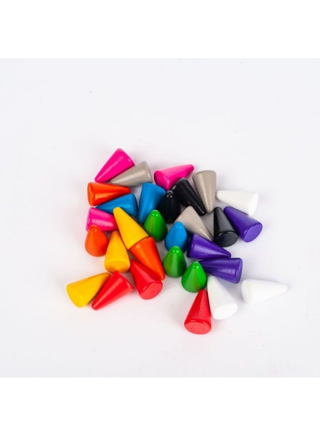 لعبة شطرنج تعليمية للأطفال، شطرنج طائر، لعبة الداما الخشبية، لوحة تفاعلية بين الوالدين والطفل، لعبة شطرنج مخروطية اللون: برتقالي - Image 3