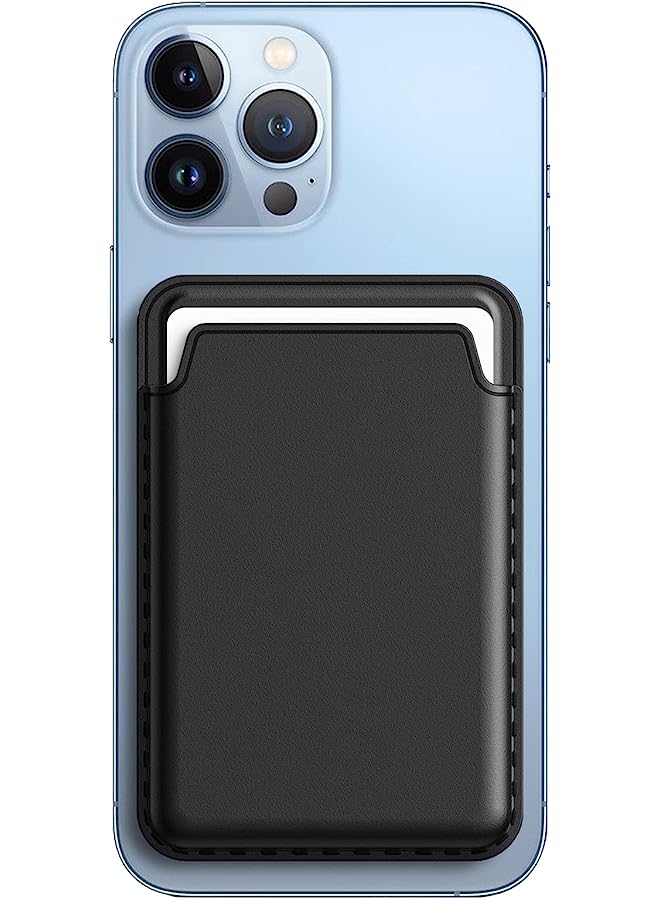 جي تيك محفظة مغناطيسية متوافقة مع Magsafe لسلسلة iPhone 14/13/12 ، حامل بطاقة الهاتف PU (أسود) - Image 1