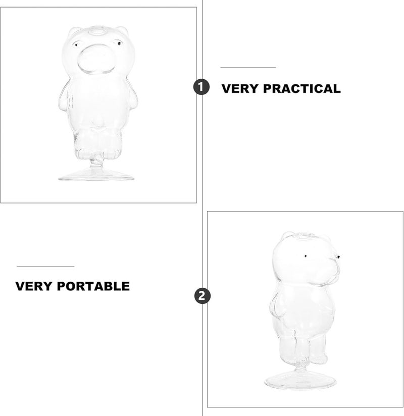 Bear-shaped Glass Cocktail Cup Multifunctional Glass Beverage Cup for Home Bar Use Small Size - Image 2