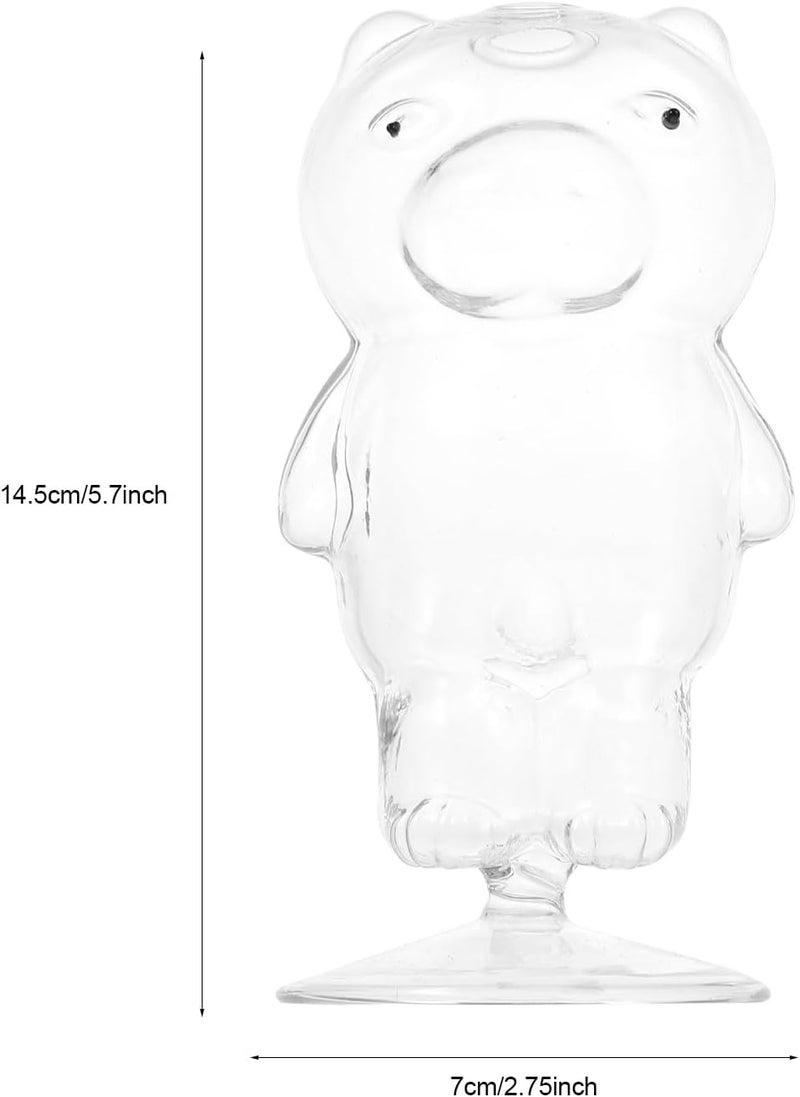 Bear-shaped Glass Cocktail Cup Multifunctional Glass Beverage Cup for Home Bar Use Small Size - Image 1