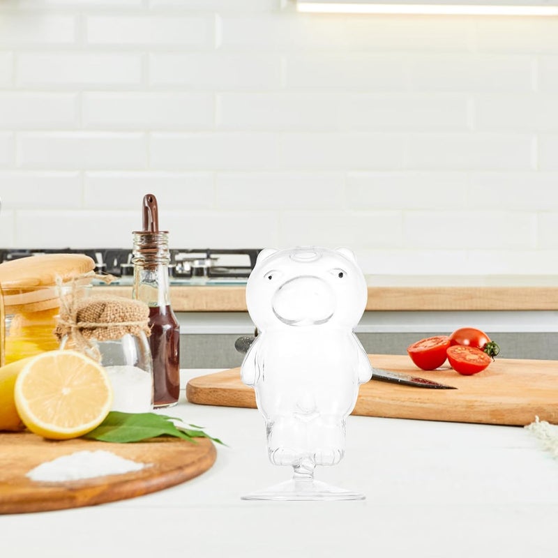 Bear-shaped Glass Cocktail Cup Multifunctional Glass Beverage Cup for Home Bar Use Small Size - Image 4