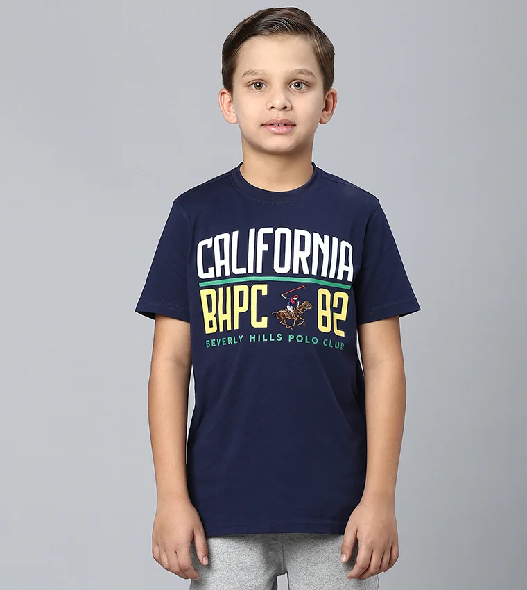 بيفرلي هيلز بولو كلوب تيشيرت قطن مطبوع برسومات للأولاد