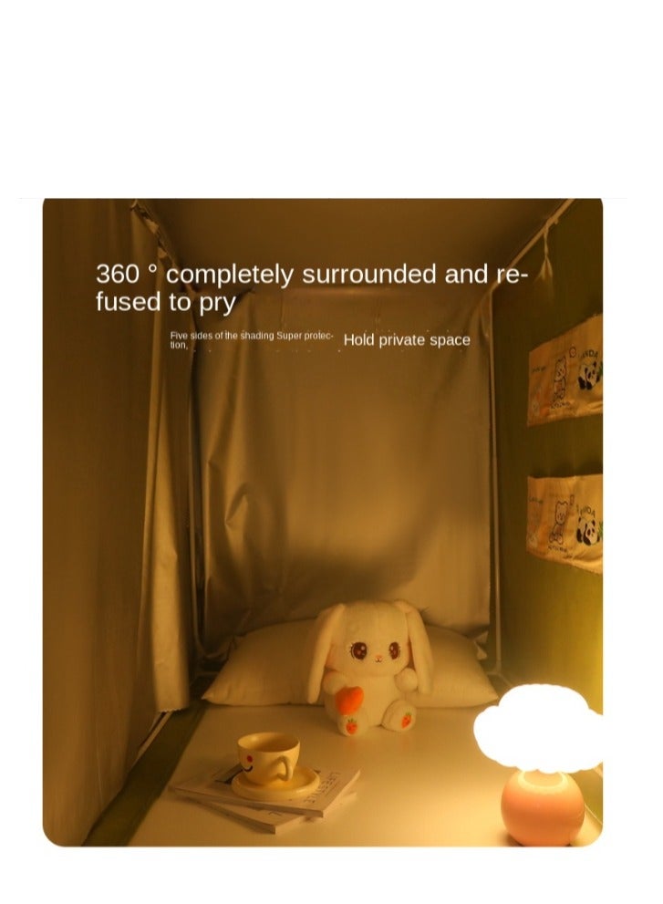 XiuWoo Bed Canopy Tents Curtain Blackout Curtain Single Bed Tent Curtain Student Shading Cloth Bed Canopy Mosquito Net Student Sleep Privacy Protection - Image 2