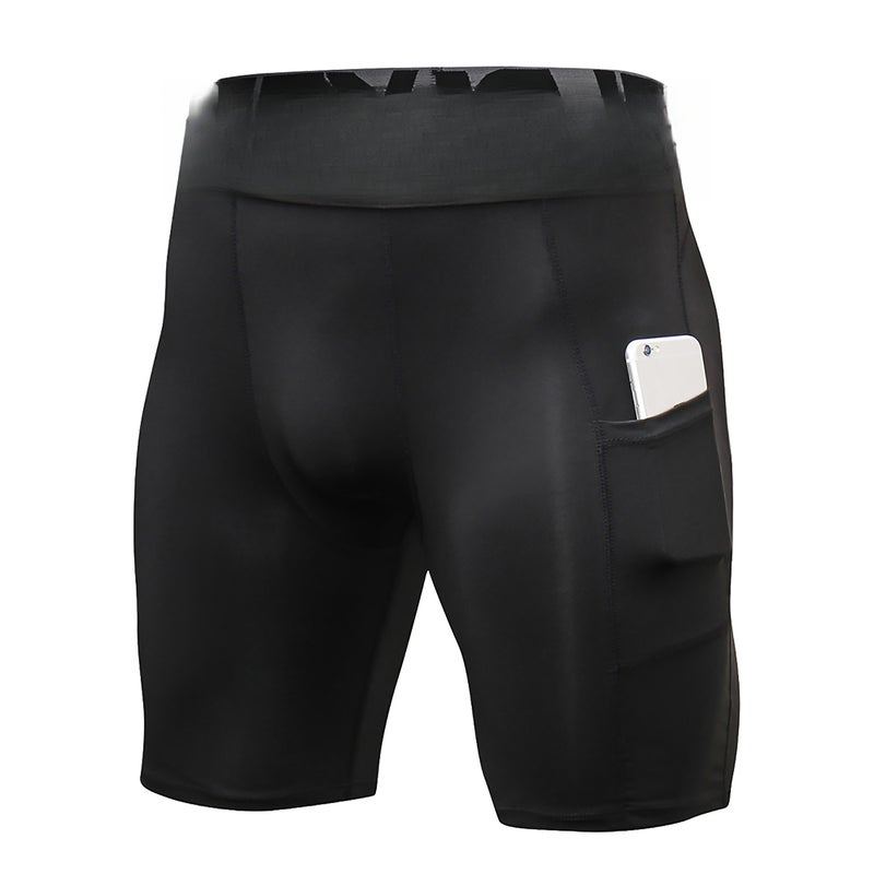 4 Packs Men Compression Shorts Active Workout Underwear with Pocket - Image 4
