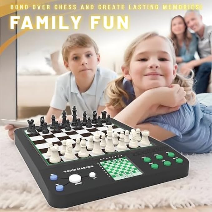 آي كور مجموعة كمبيوتر الشطرنج الإلكترونية الناطقة ICORE أكاديمية الشطرنج الصوتية المغناطيسيةمجموعة الشطرنج ألعاب السبورد 8in1 100 برامج كمبيوتر تكتيكات الممارسة للأطفال الكبار - Image 5