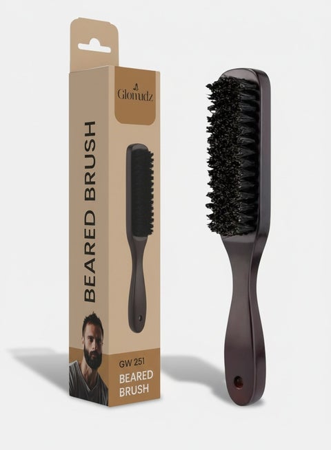 Glowudz Wooden Handle Beard Brush For Men Boar Bristle Hairbrush for Thin Soft Hair