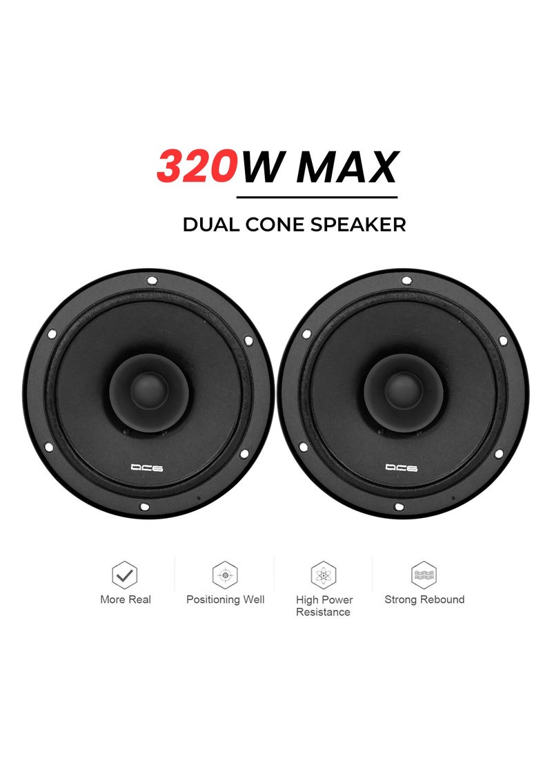 Generic - VEXTRON DC6 6-Inch Dual Cone Car Speaker 2 Pcs Set - 90dB 80W/320W Max Power High-Performance Audio, Dynamic Bass, Loud and Clear Sound Speaker - Image 1