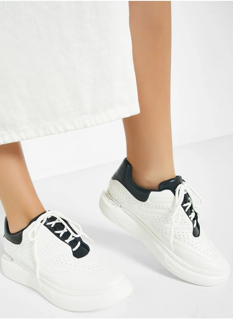 جينجر Sole Detail Textured Tonal Sneaker