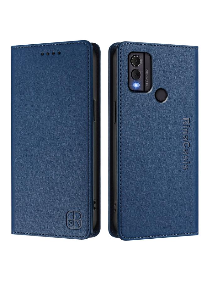 S-TOP Case For Nokia C22 RC01 Dual-Folded Magnetic Suction RFID Leather Phone Case - Image 2