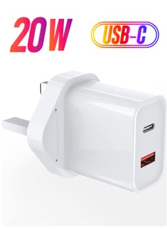 20W USB C Fast Charger for Samsung Galaxy A13/ A14/ A51/M13; Xiaomi Redmi 10 2022/10 /10C 4G/ 10 Power; Google Pixel 7, Dual Port Type-C QC3.0 Wall Adapter