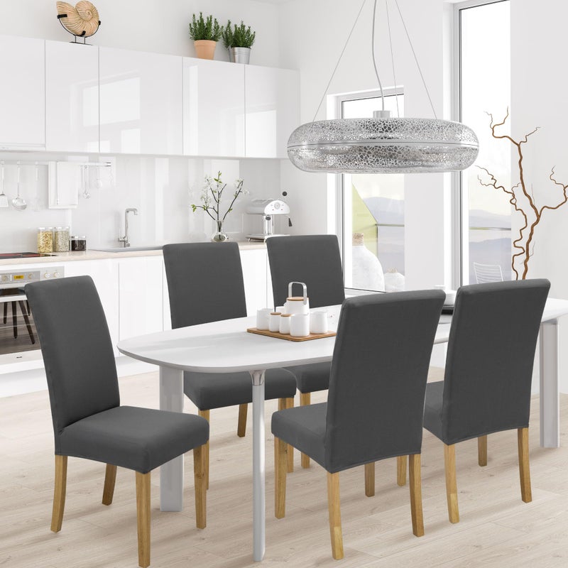 BIETYONE Chair Covers,Dining Room Chair Covers Set of 6,Stretch Kitchen Chair Cover,Washable Dining Chair Cover,Parsons Chair Slipcovers Protective,for Home,Restaurant,Banquet - Image 2