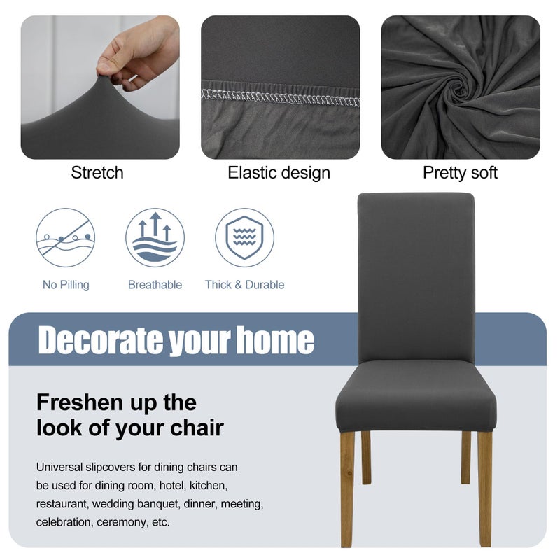BIETYONE Chair Covers,Dining Room Chair Covers Set of 6,Stretch Kitchen Chair Cover,Washable Dining Chair Cover,Parsons Chair Slipcovers Protective,for Home,Restaurant,Banquet - Image 3